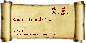 Kada Eleonóra névjegykártya